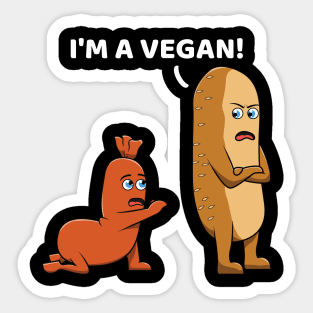 Funny Vegan Sausage Bun Bread Hot Dog Sticker